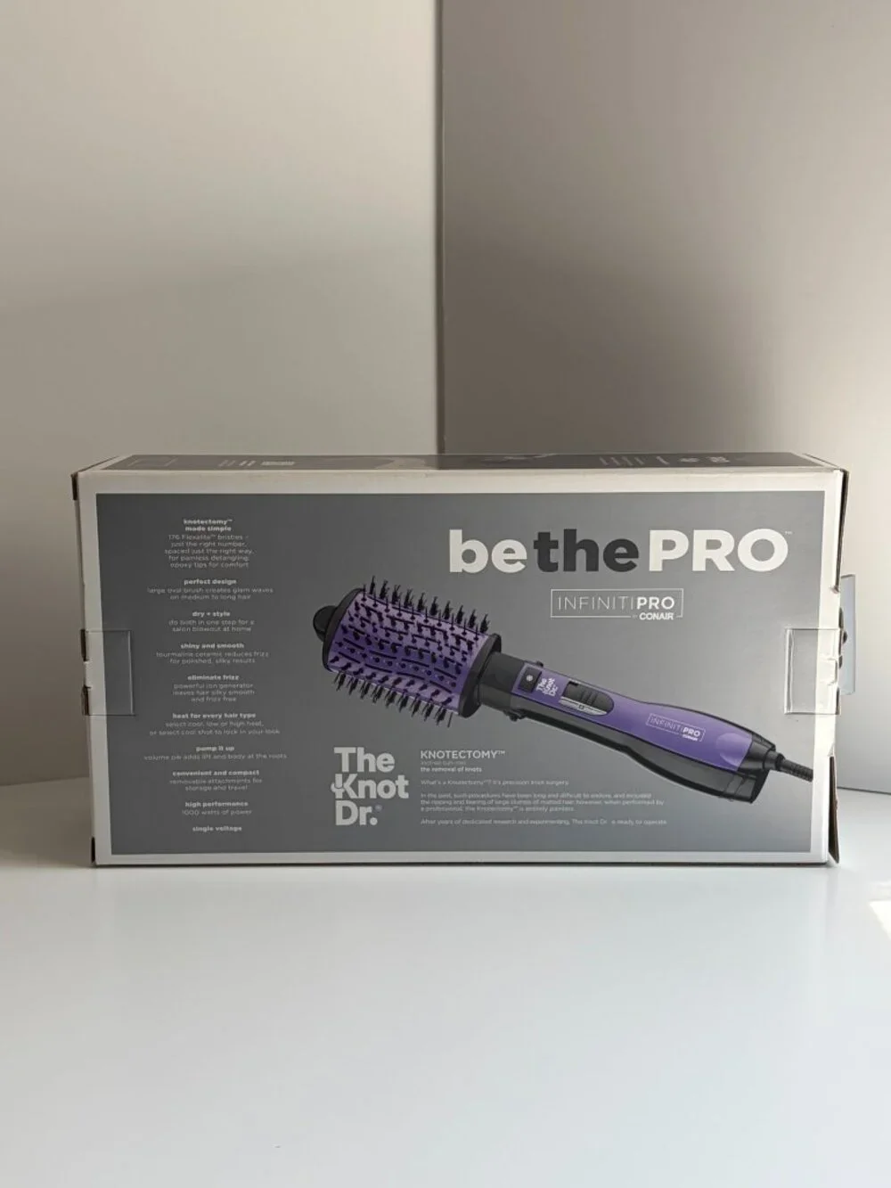 NIB Infiniti Pro by Conair The Knot Dr Oval Hot Air Dryer Brush Purple 1000W